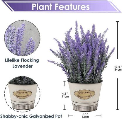 Kunstlavendel Blumen Kunstpflanzen Flocked Lavendel in