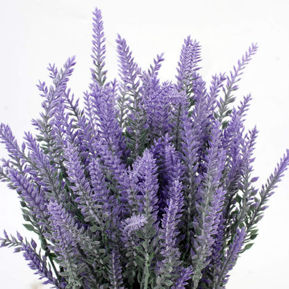 Künstliche Lavendel Blumen Kunstpflanzen Flocked Kunststoff Topf