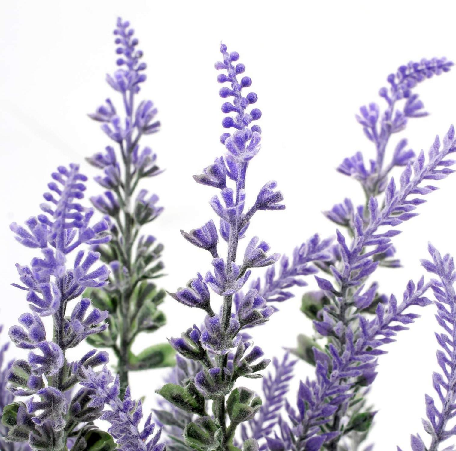 Künstliche Lavendel Blumen Kunstpflanzen im Zementtopf Indoor Outdoor_