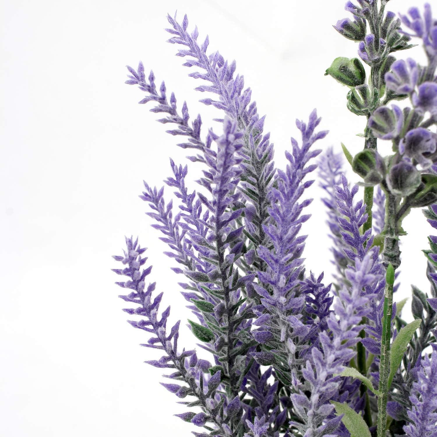 Künstliche Lavendel Blumen Kunstpflanzen Flocked Kunststoff Indoor Outdoor Home