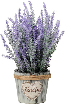 Künstlicher Lavendel Blumen Kunstpflanze Holztopf Indoor Outdoor Büro
