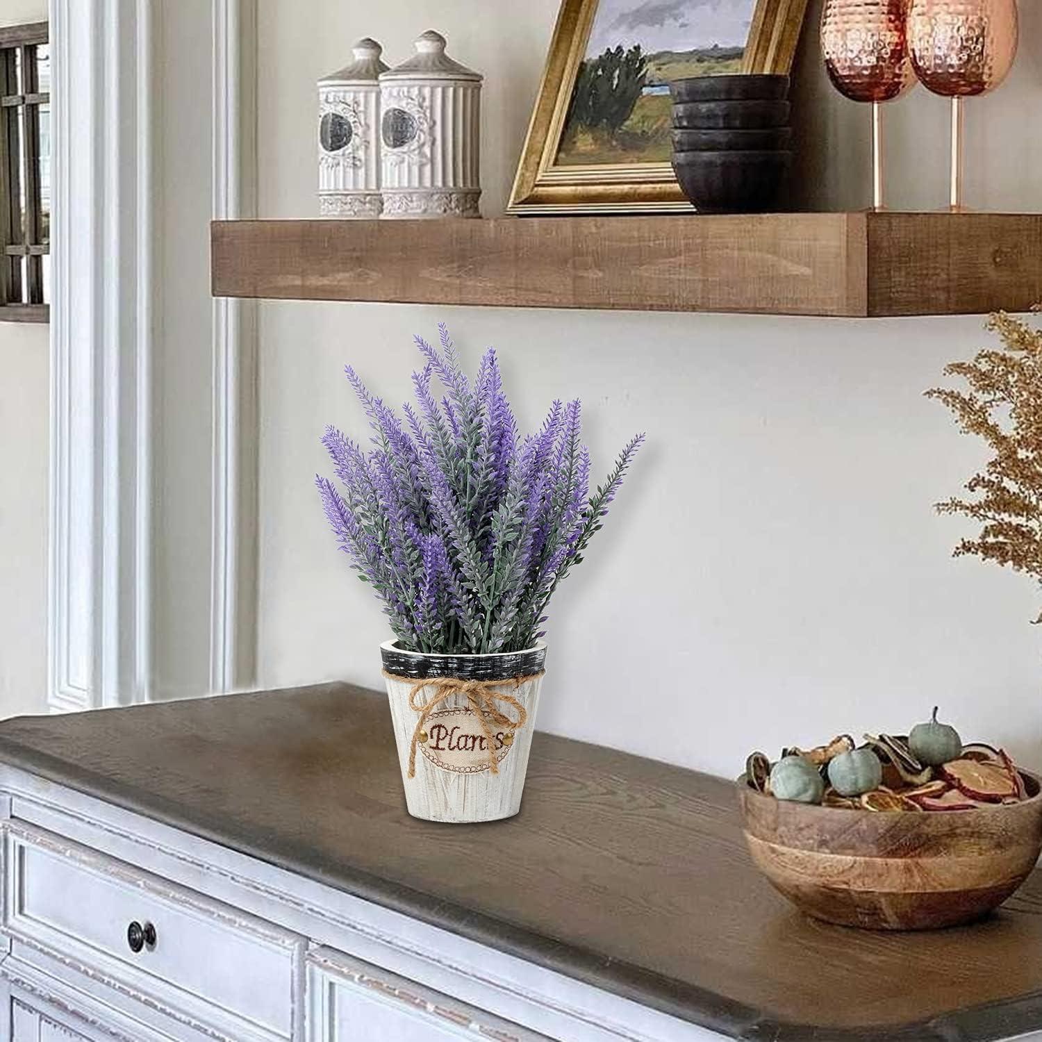 Kunstblume Lavendel Blumen Deko Kunstpflanzen Flocked Indoor Outdoor Büro Tischdekoration