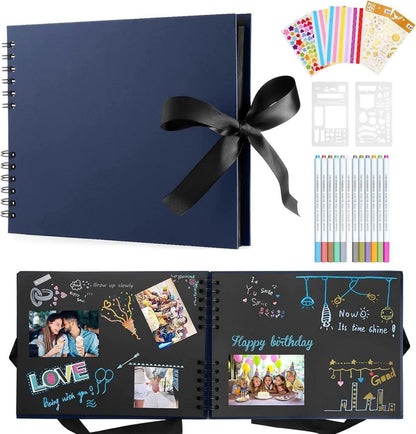 DIY Fotoalbum Schwarze Seiten Scrapbook für Hochzeit Kinder