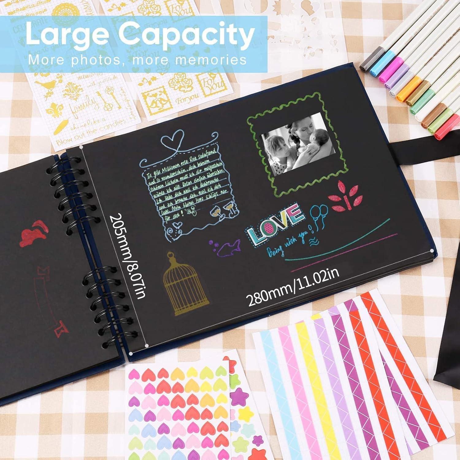 DIY Fotoalbum Schwarze Seiten Scrapbook für Hochzeit Kinder