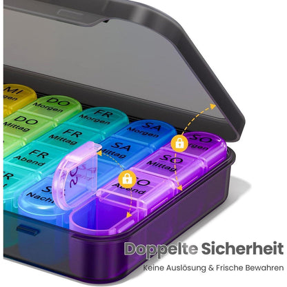 Tablettenbox 7 Tage Pillendose Große Fächer Medikamentenbox