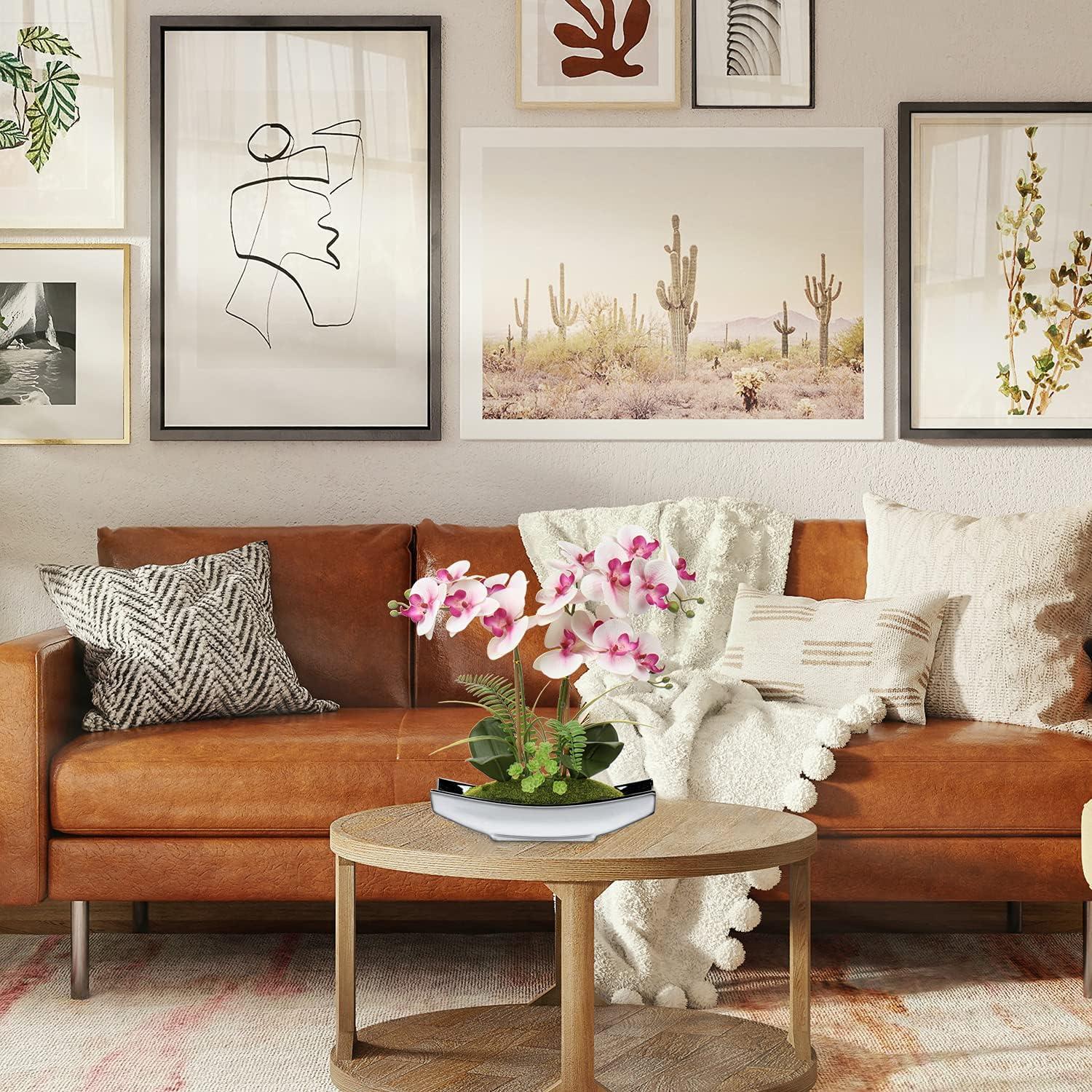 Künstliche Orchidee Phalaenopsis Deko Blumen Topf 38CM Rose