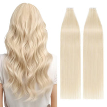 Blond Tape Extensions Echthaar 40 Stück 45 cm Remy