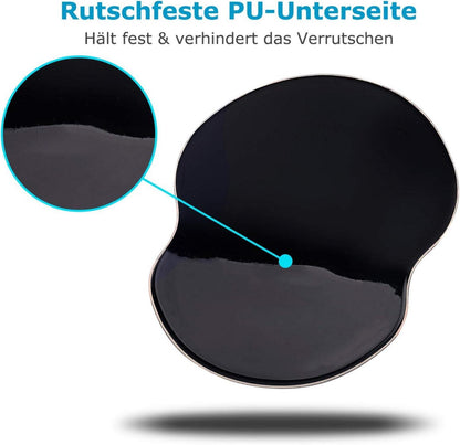 Ergonomisches Mousepad mit Handgelenkauflage - Katze Schwarz