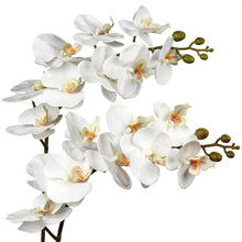 Künstliche Orchidee Kunstblumen 9 kräftige Blüten 87.8 cm Weiß 2er Set