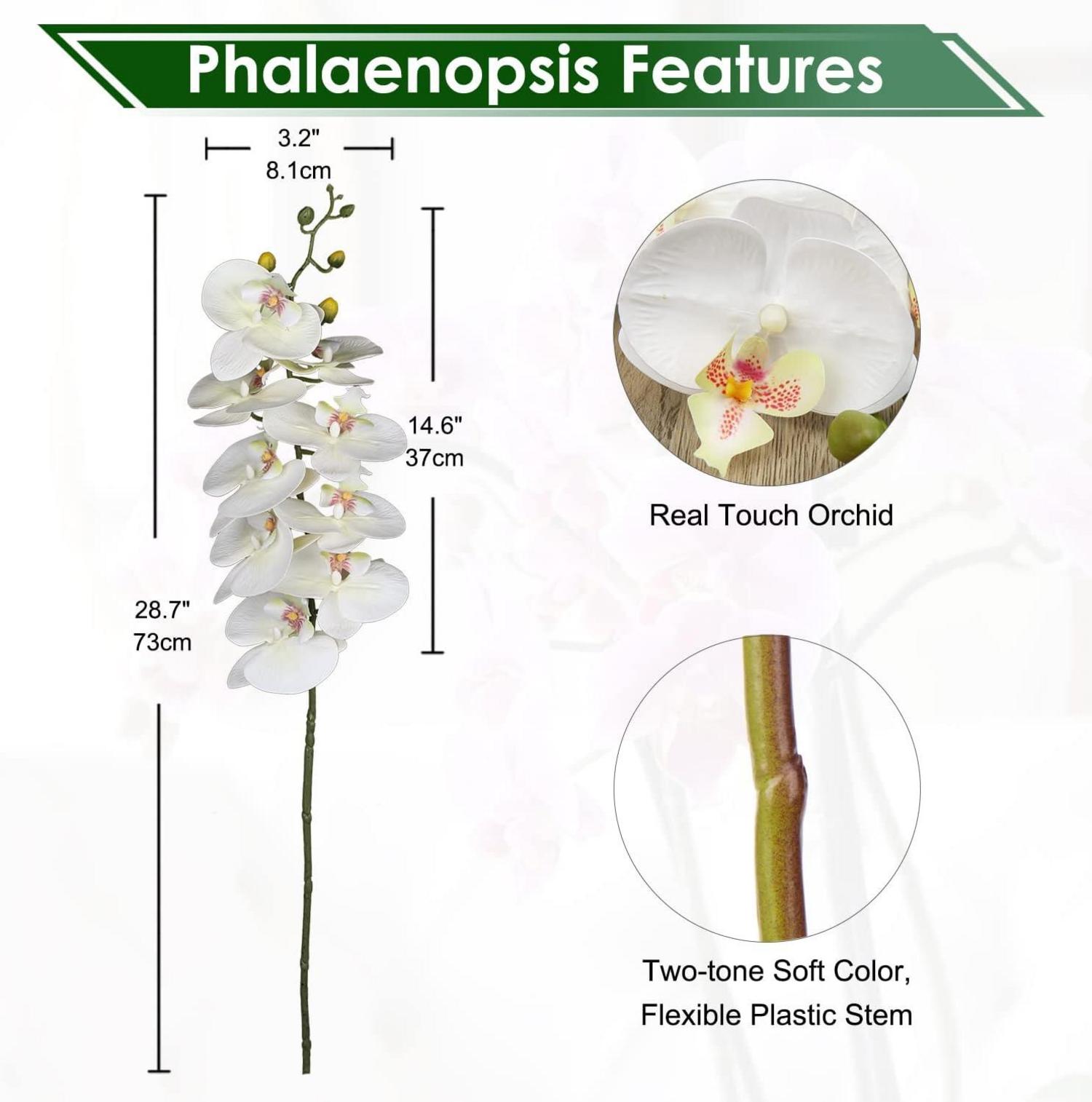 Künstliche Orchidee Kunstblumen Gefühlsecht 9 Blüten 87.8cm