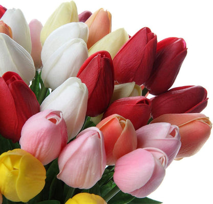 10 Stück Künstliche Tulpenblumen Latex Real-Touch für Home Party Hochzeitsstrauß Garten Dekoration