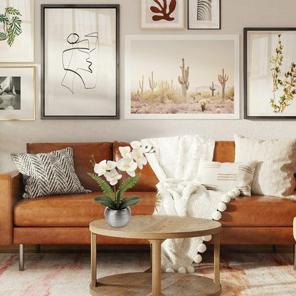 Kunstblume Orchidee weiß Deko Blumen Topf 33cm - phalaenopsis für Wohnzimmer Badezimmer Büro