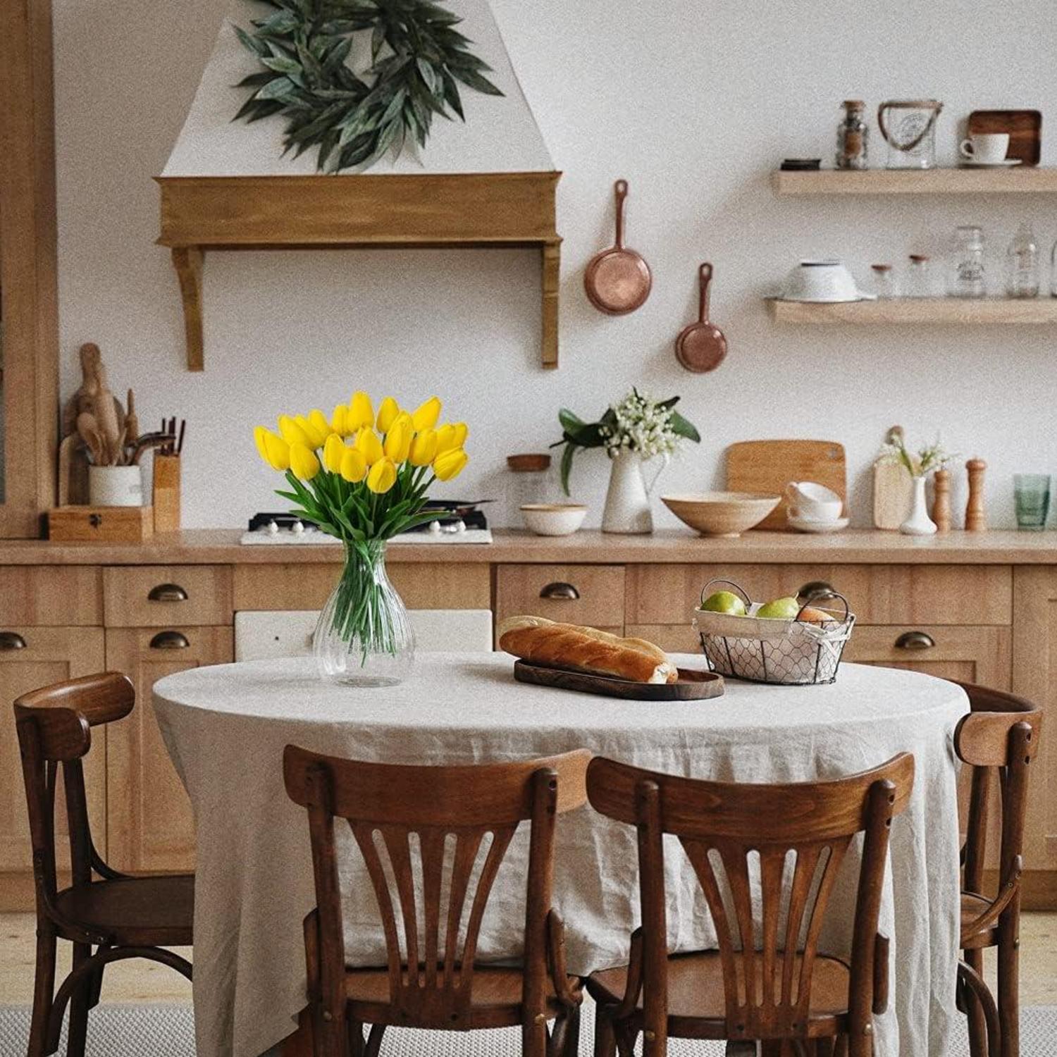 20 Stück Künstliche Tulpen Blumenstrauß Latex Real-Touch