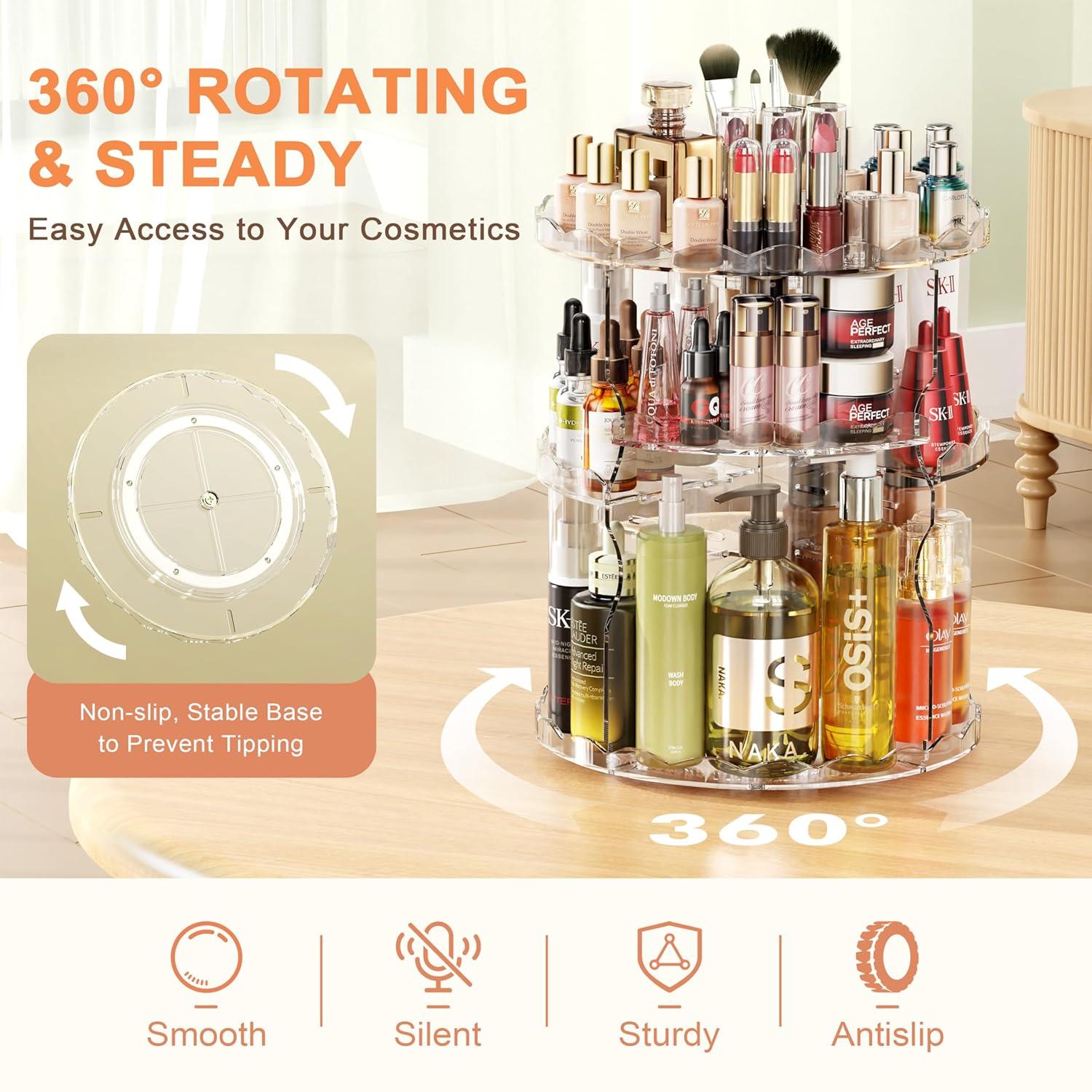 Make Up Organizer 360° Drehbar Kosmetikbox Transparent