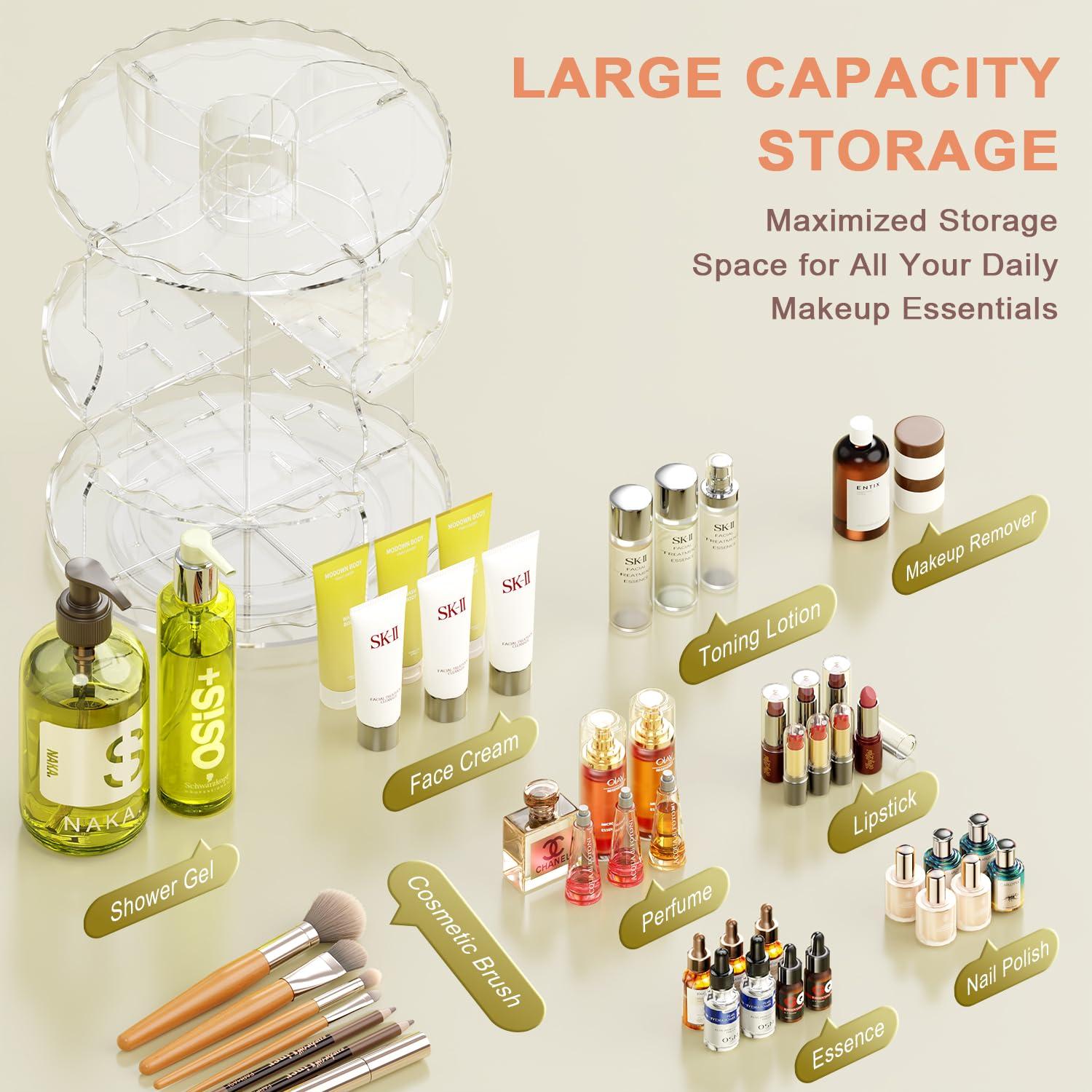 Kosmetik Organizer 360° Drehbar Makeup Aufbewahrung Transparent