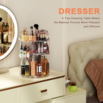 Kosmetik Organizer 360° Drehbar Makeup Aufbewahrung Transparent