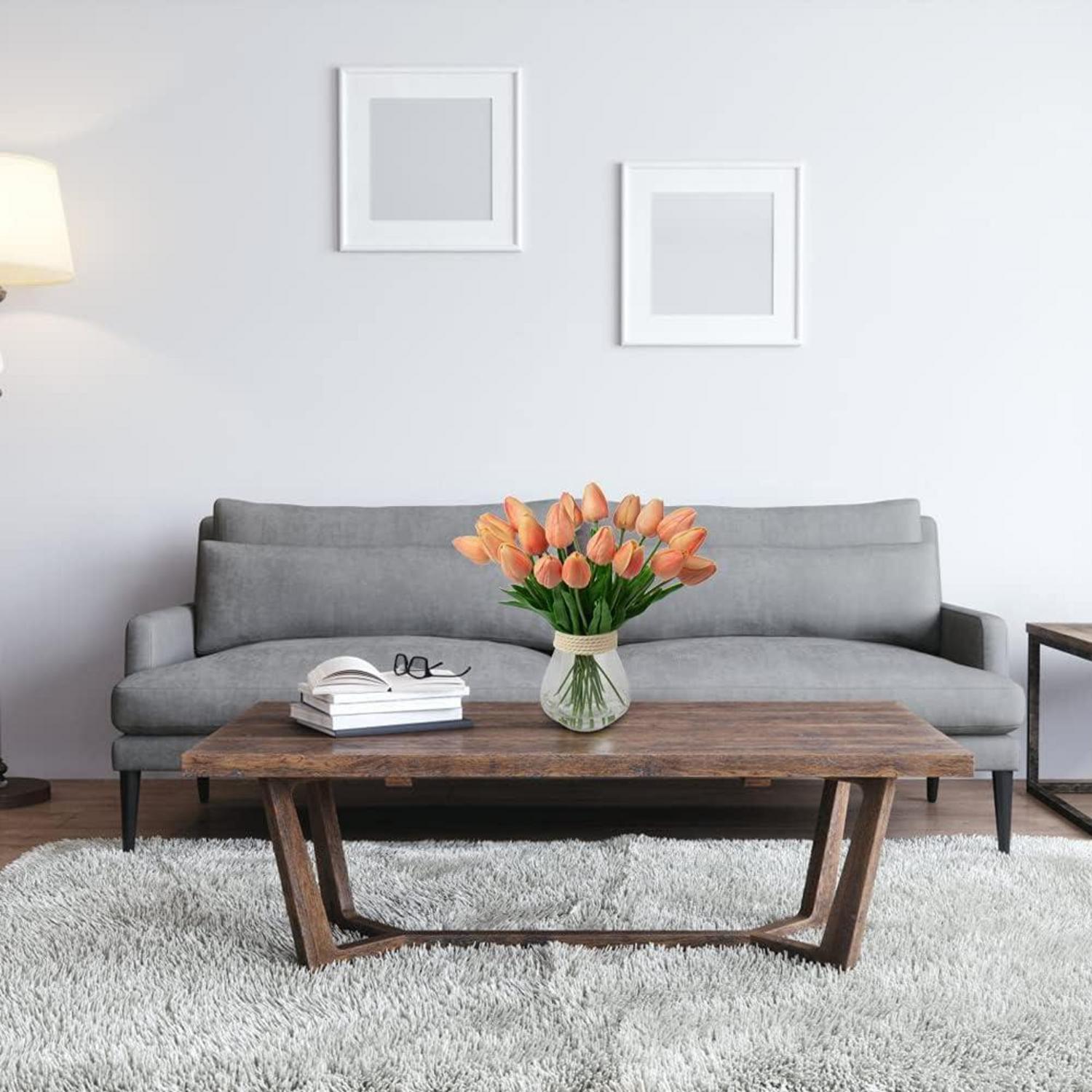 Künstliche Tulpen Blumenstrauß Hochzeitsdeko 20er Set Real-Touch Tulpe Kunstblumen