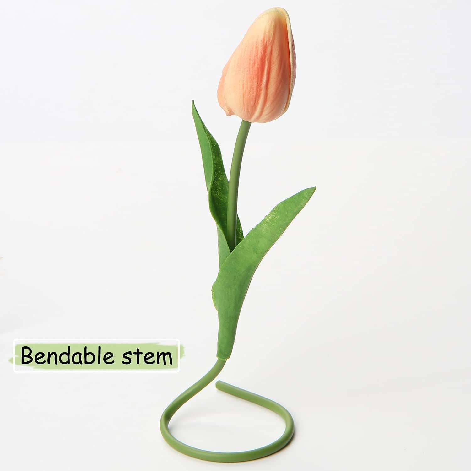 20 Stück Künstliche Tulpen Blumenstrauß Latex Real-Touch Home Party