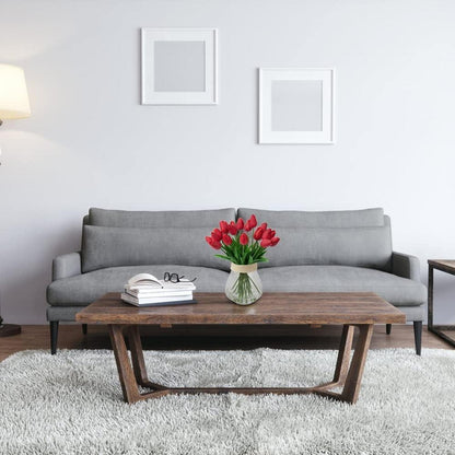 Künstliche Tulpen Blumenstrauß Latex Real-Touch Deko Rot 20 Stück