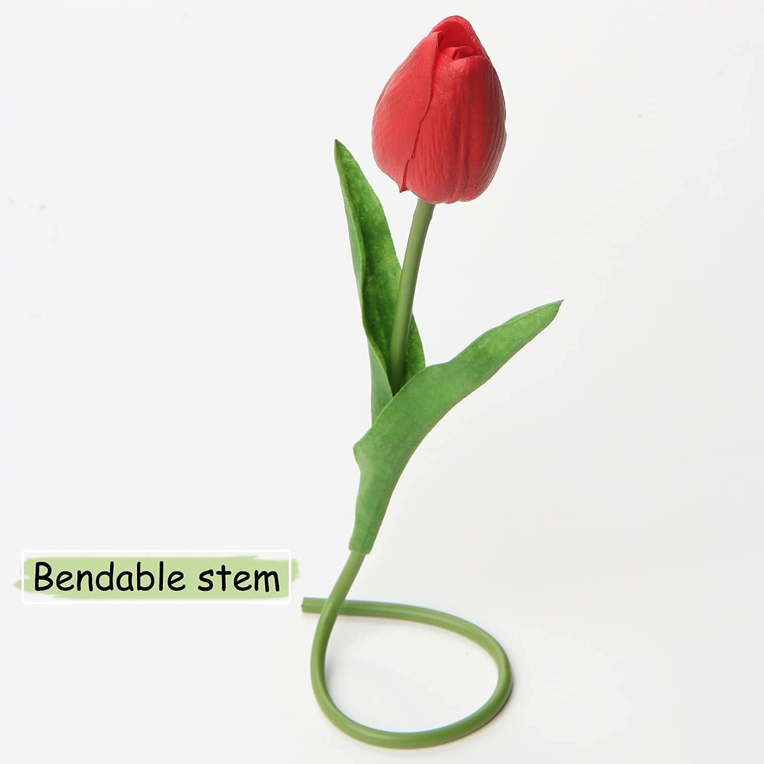 20 Stück Künstliche Tulpen Blumenstrauß Latex Blumen Seide Real-Touch