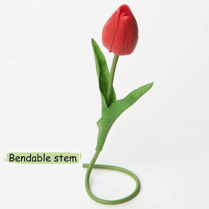 20 Stück Künstliche Tulpen Blumenstrauß Latex Blumen Seide Real-Touch