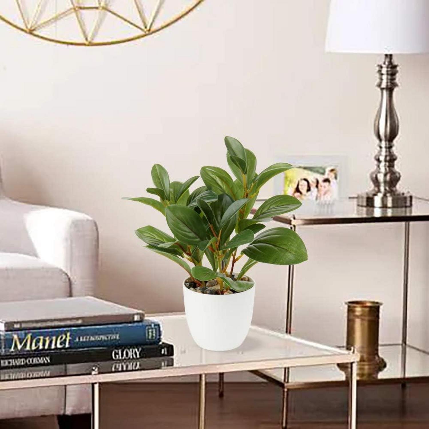 Künstliche Kamelie Blumen Kunstpflanze Deko Seidenblumen 28cm Home Hotel Green