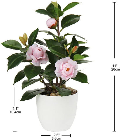 Künstliche Kamelie Kunstpflanze Seidenblumen für Home