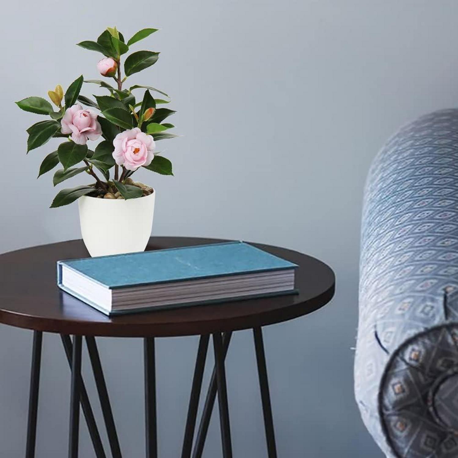 Künstliche Zimmerpflanze Kamelie Kunstblume Seidenblumen Deko Rose