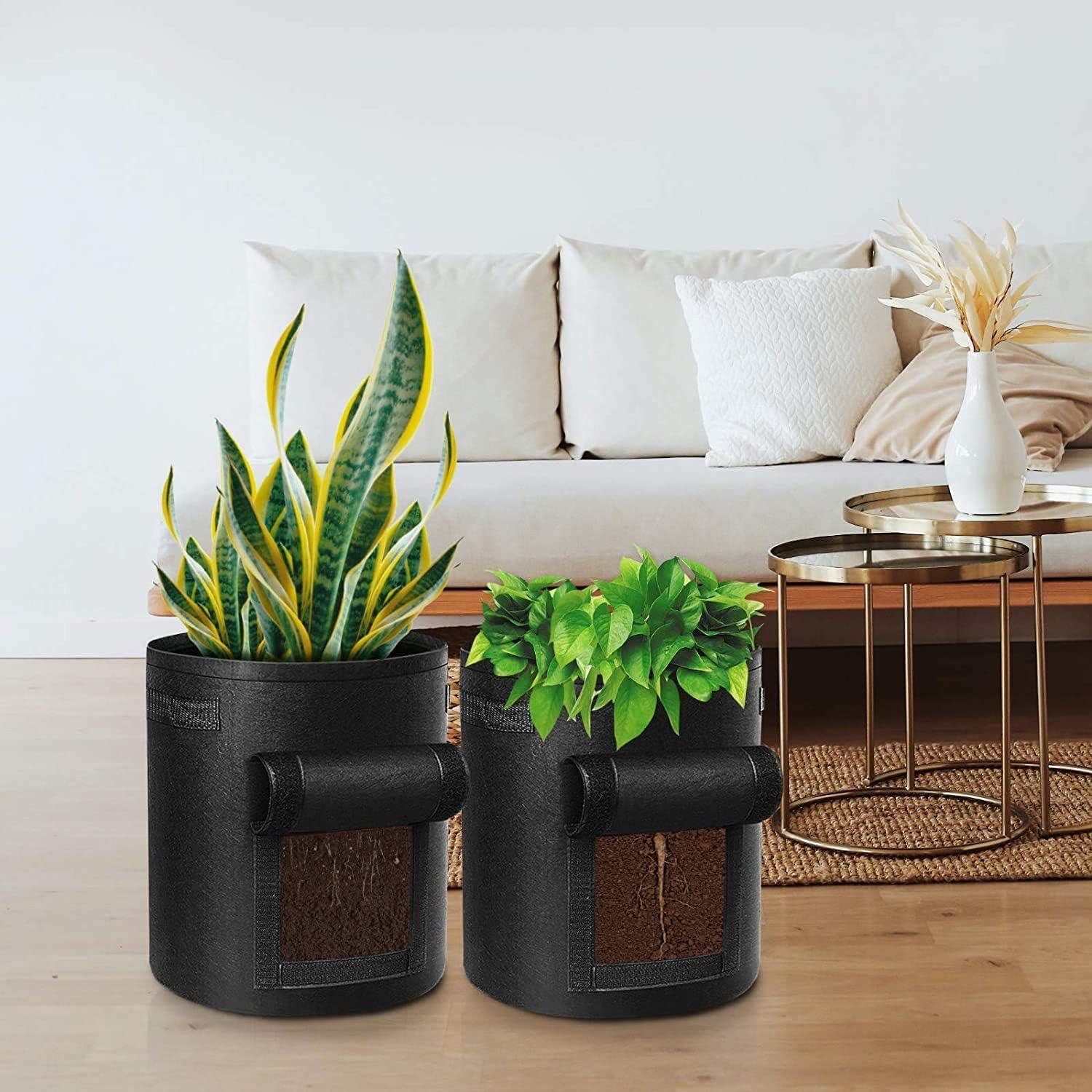 5-Pack 10 Gallonen Potato Grow Bags mit Sichtfenster und Griffen