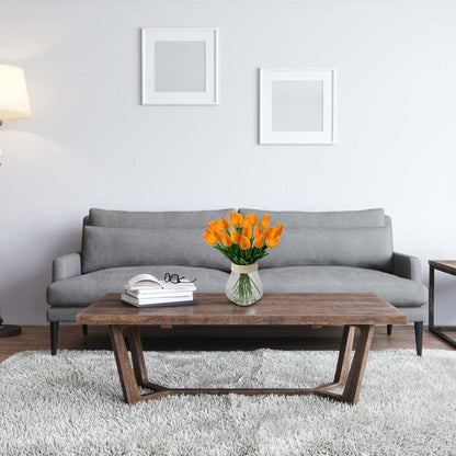 20 Stück Künstliche Tulpen Blumenstrauß Latex Real-Touch Orange