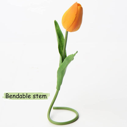 20 Stück Künstliche Tulpen Blumenstrauß Latex Real-Touch Orange