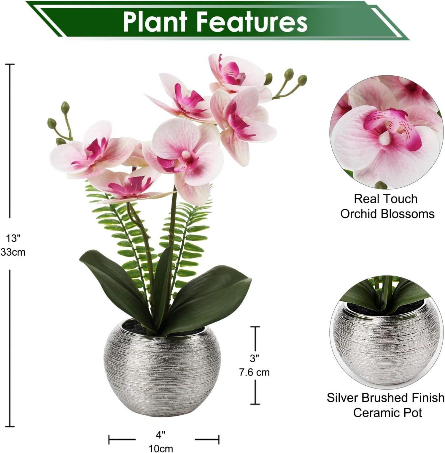 Künstliche Orchidee Phalaenopsis 33cm Rosa Topf Deko Blumen