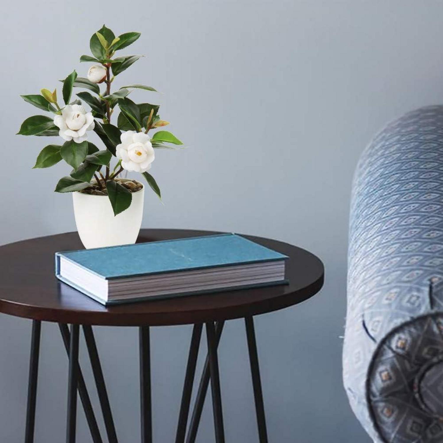 Künstliche Kamelie Kunstpflanze für Home Hotel Dekoration Weiß 28cm