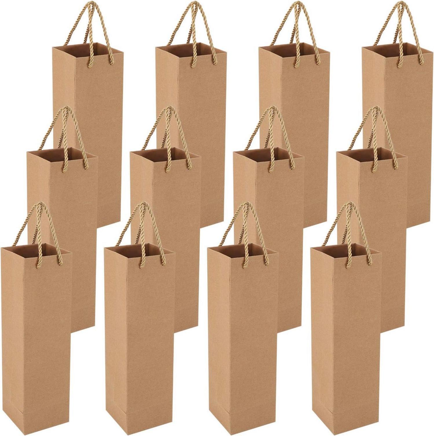 Geschenktüten Wein Champagner Weihnachten Braun 12er-Pack
