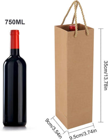 12er Pack Wein Geschenktüten Braun für Weihnachten Hochzeit