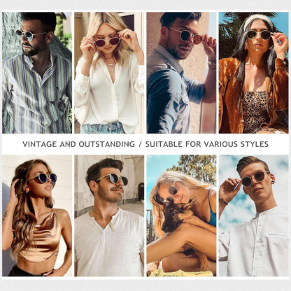 SUNGAIT Vintage Runde Polarisierte Sonnenbrille Retro Metall