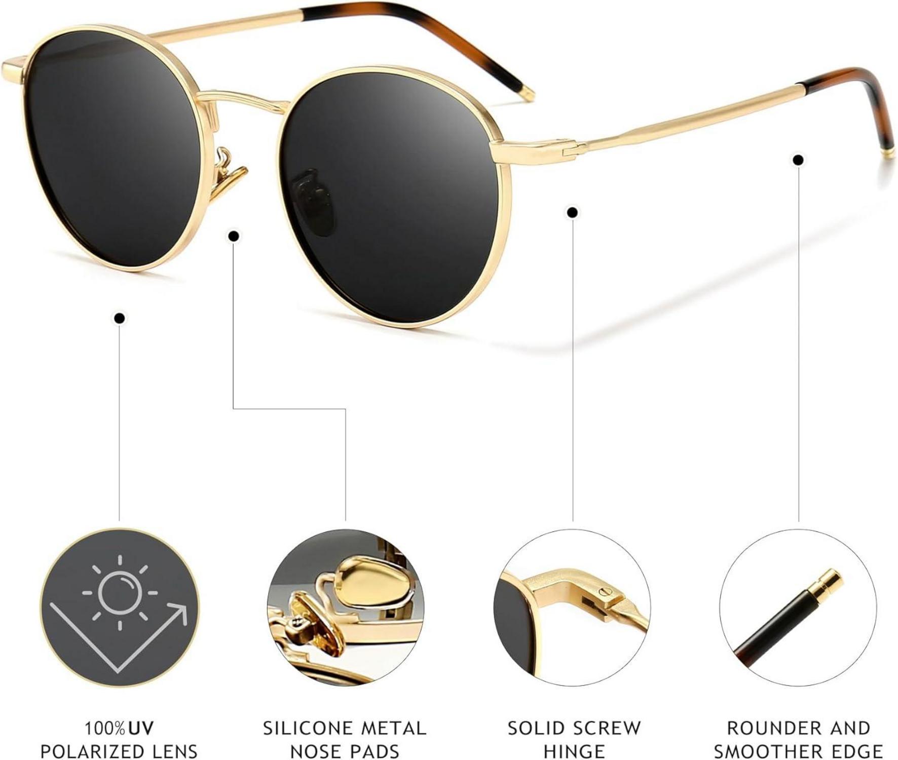 Polarisierte Vintage Runde Sonnenbrille UV400 Metallrahmen