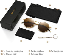 Runde Vintage Polarisierte Sonnenbrille Metallrahmen UV400 Schutz