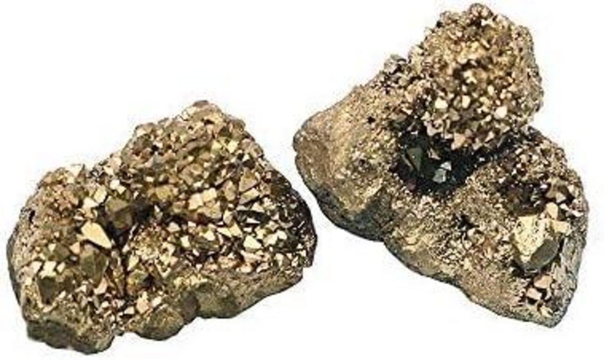 2er Set natürliche Pyrit Kristall Quarzsteine - Dekoration