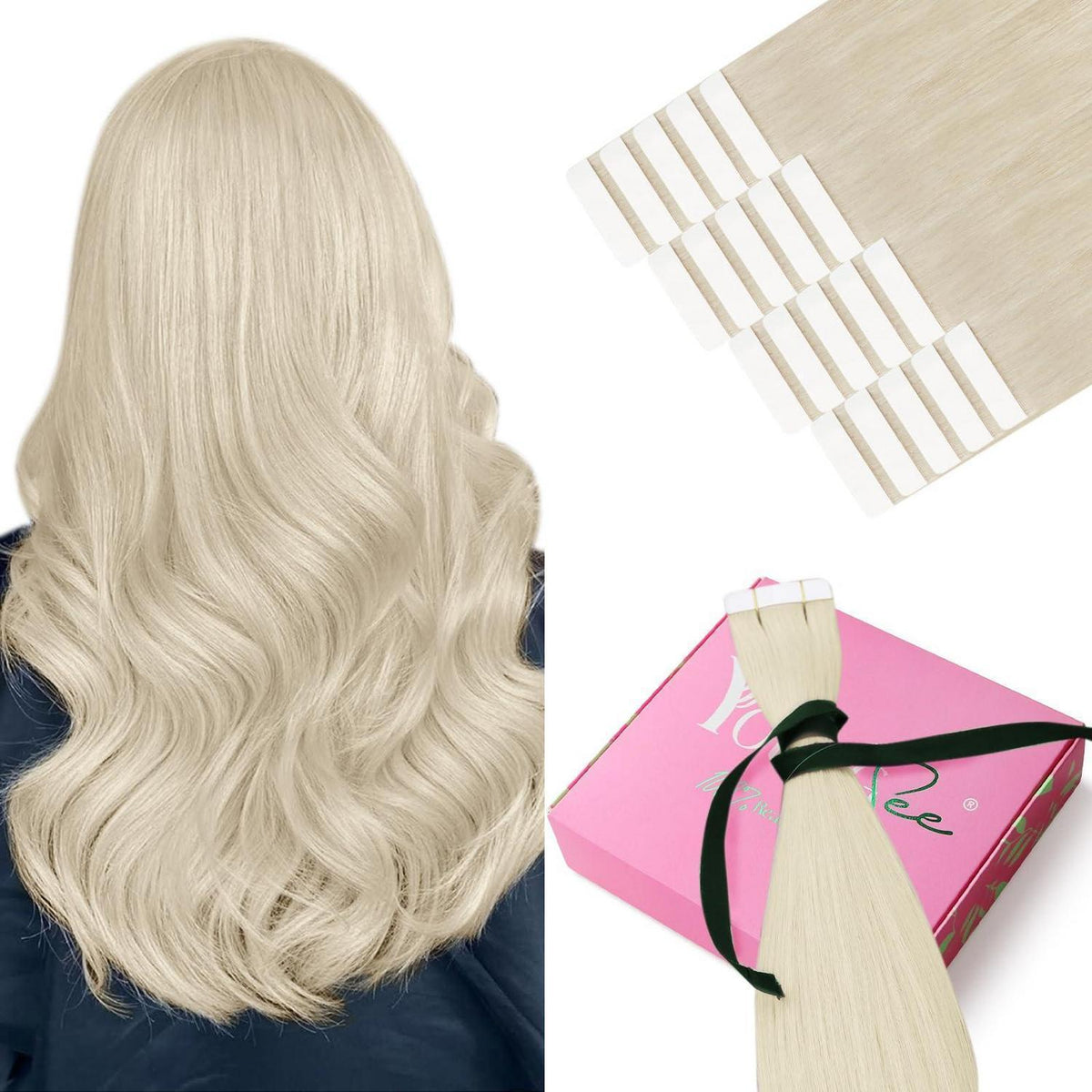 Echthaar Tape Extensions Blond 50cm #60A