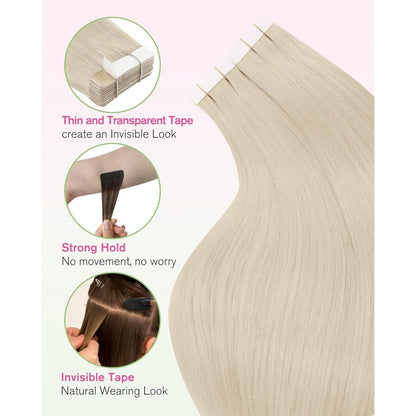 Echthaar Tape Extensions Blond 50cm #60A