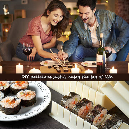 Sushi Maker Set für Anfänger mit 8 Formen, weiß/beige