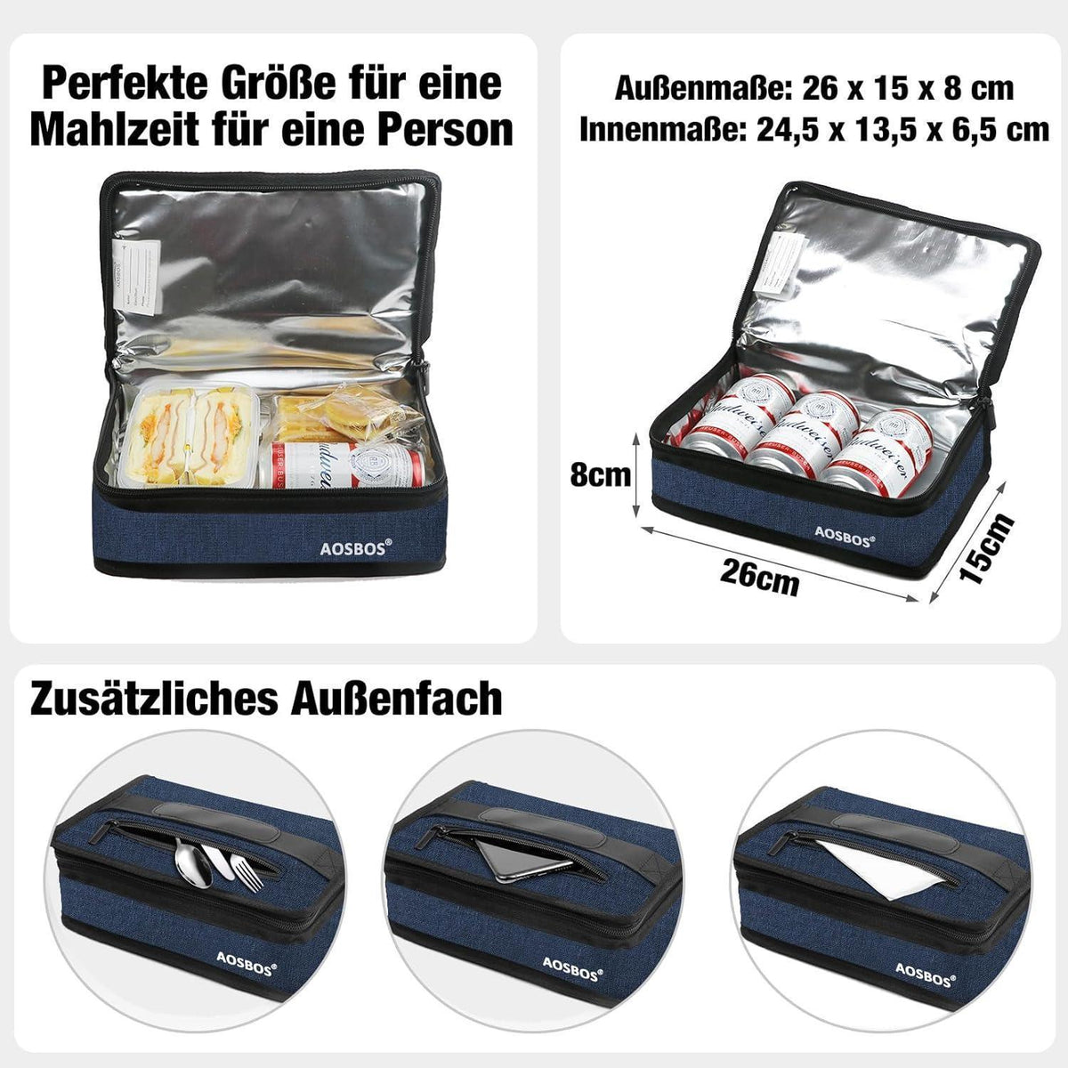 Kühltasche Klein Blau – Lunchtasche für Arbeit & Schule