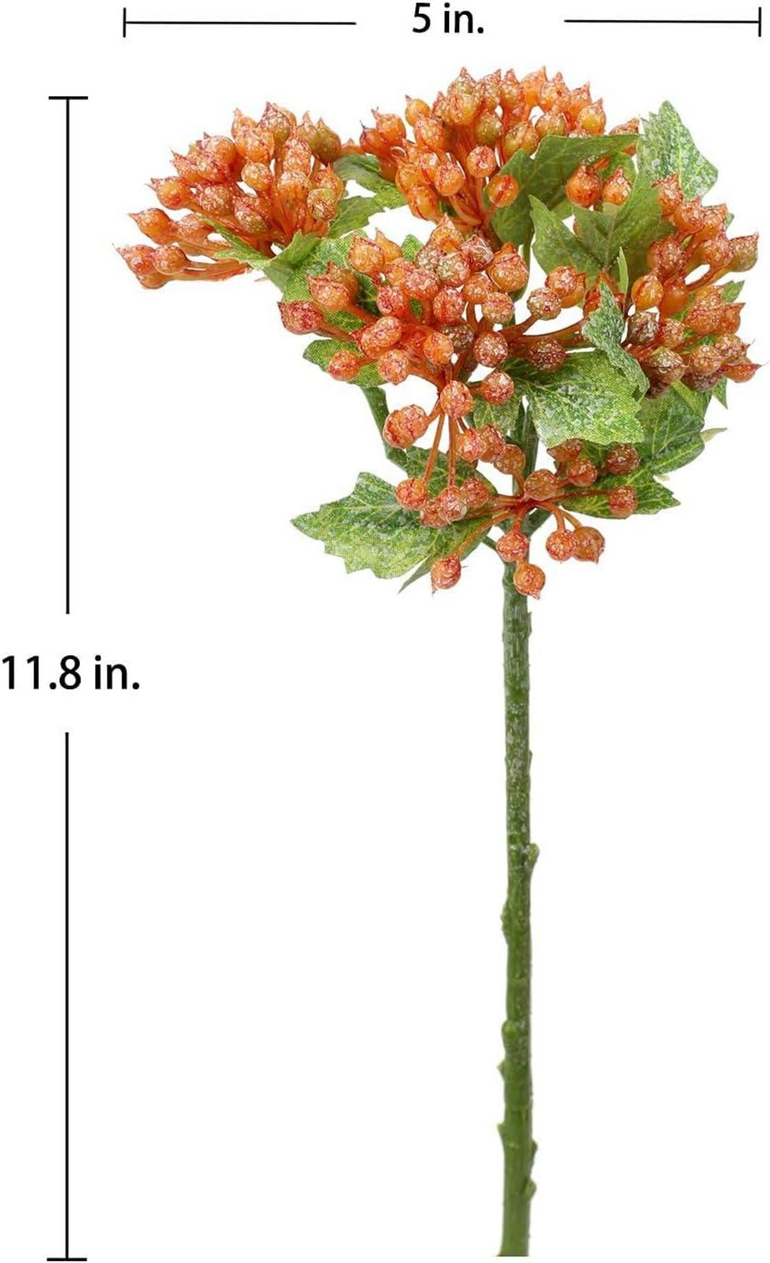 Künstliche Beeren Kunstpflanze Weihnachten 5 Stiele 30CM Orange