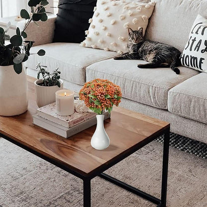 Künstliche Viburnum Beeren Kunstpflanzen Zweige Orange 5er Set