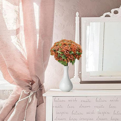 Künstliche Viburnum Beeren Zweige 5er Set orange 30cm Kunstblumen