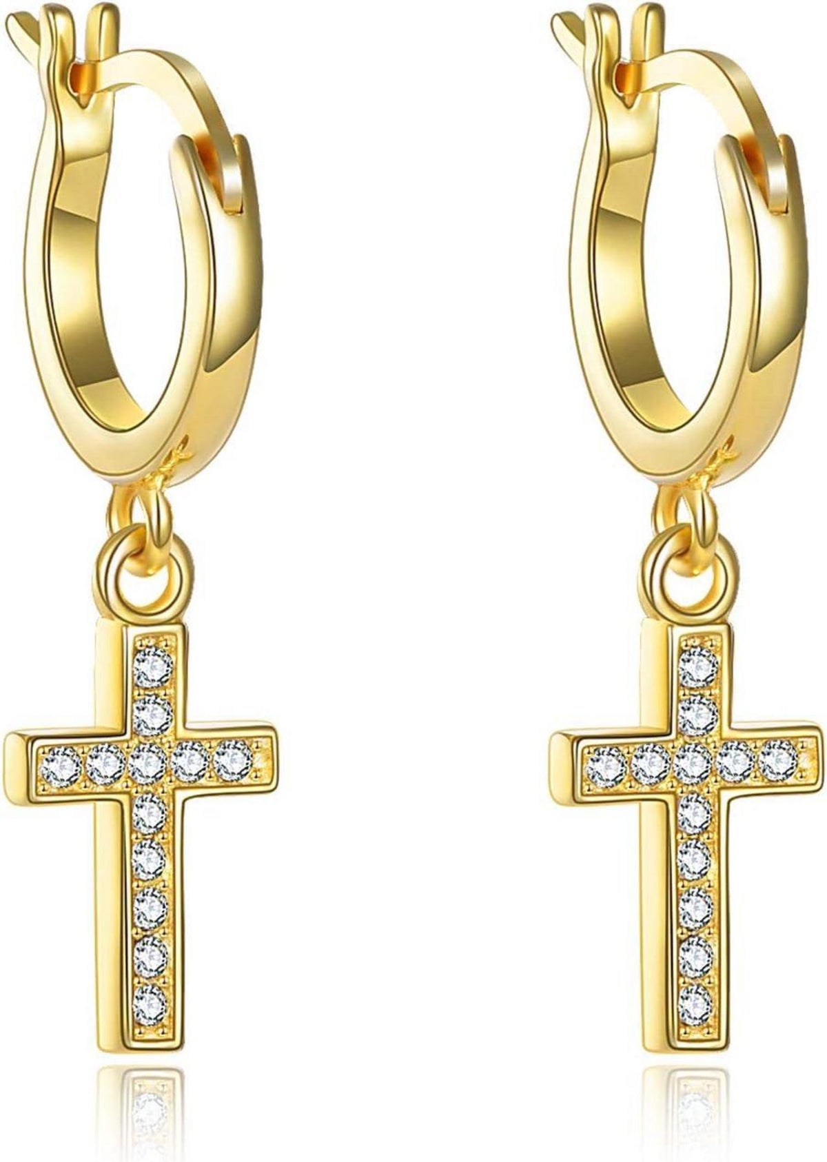 Sterling Silber Kreuz Ohrringe 925er Damen Mädchen Creolen Schmuck