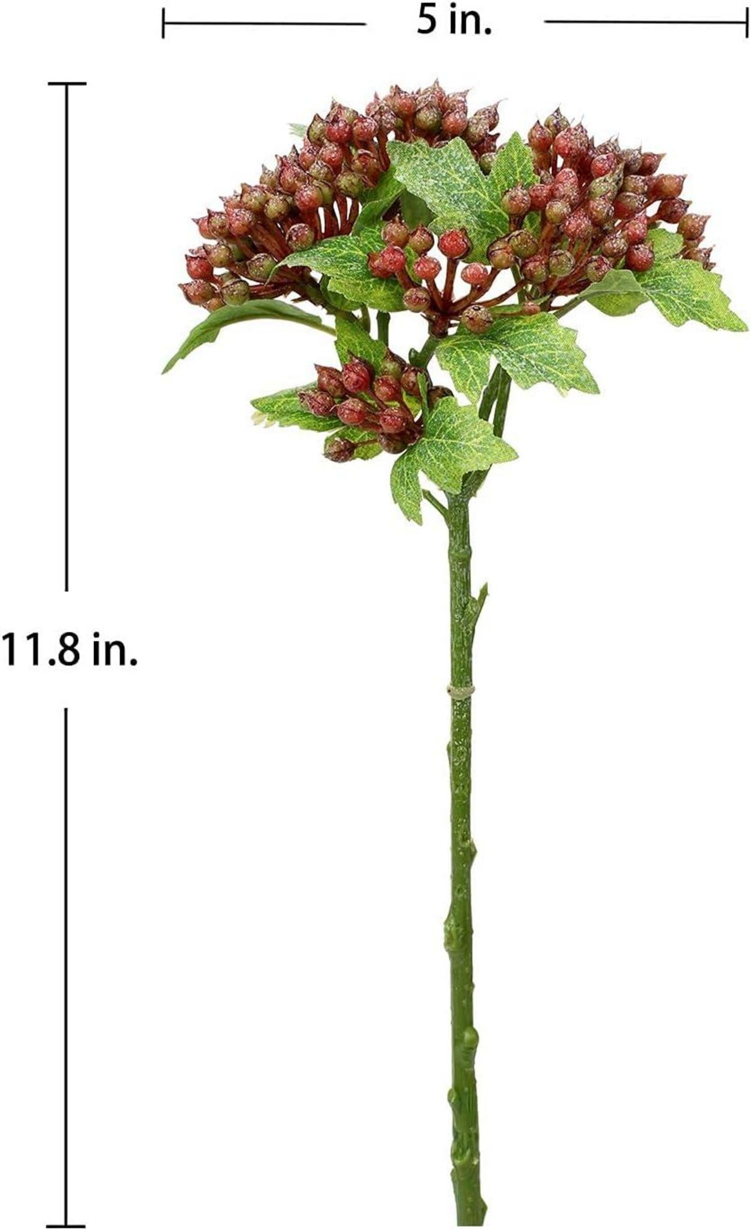 Künstliche Viburnum Beerenzweige Dekozweige 5er Set 30cm Rot