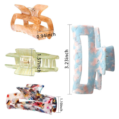 4PCS Acryl-Haarklammern Schildpatt Leopardendruck Frauen Mädchen