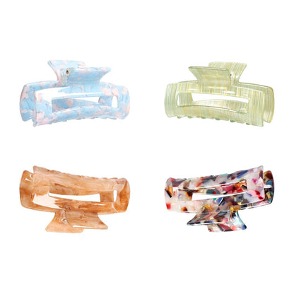 4PCS Acryl-Haarklammern Schildpatt Leopardendruck Frauen Mädchen